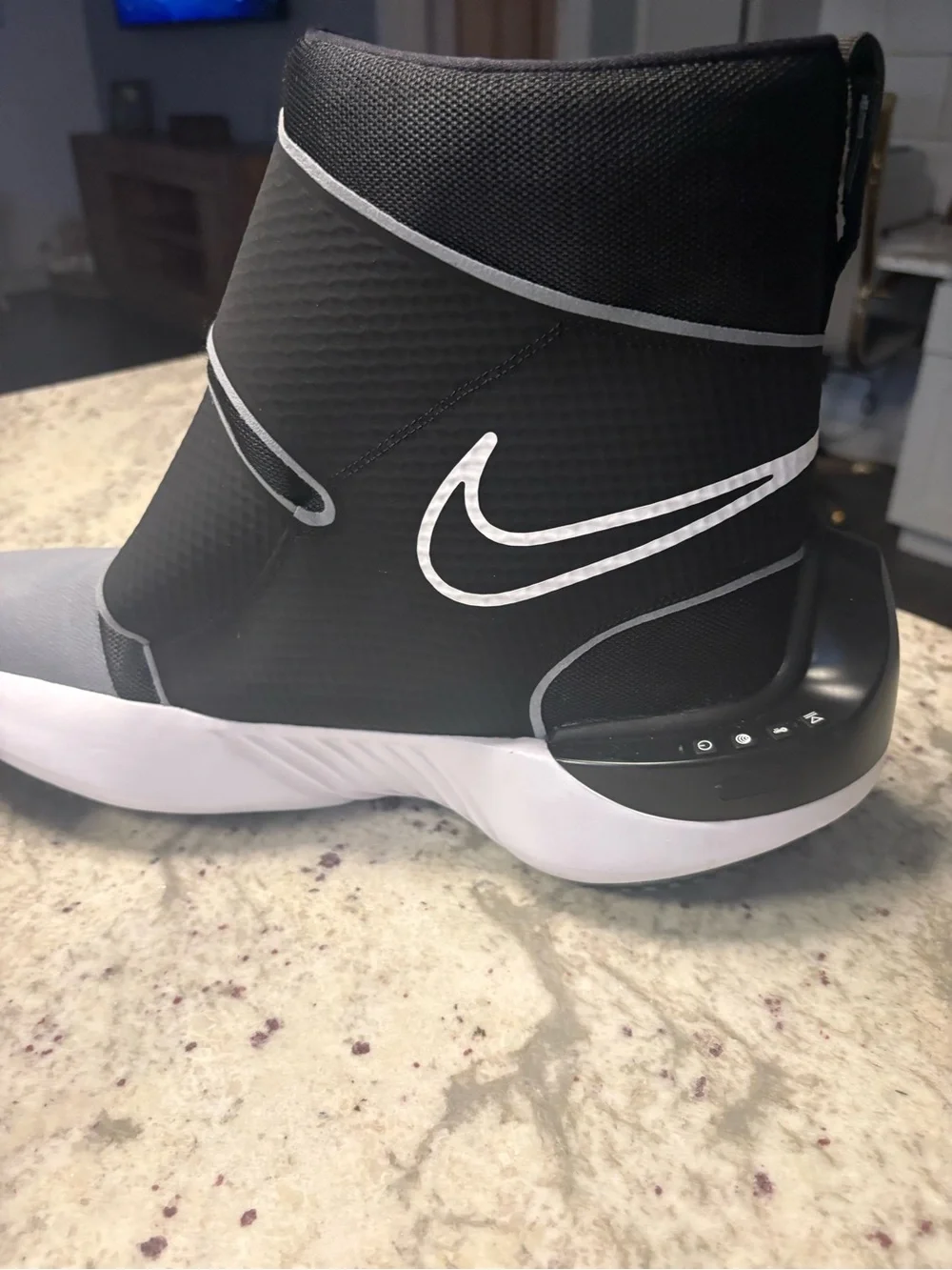 Nike Black and White High-Top Hyperice Sneakers